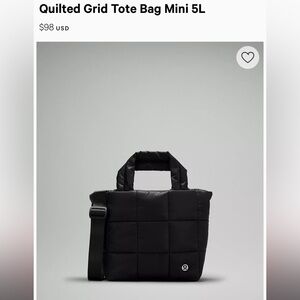 Lululemon quilted grid tote bag mini